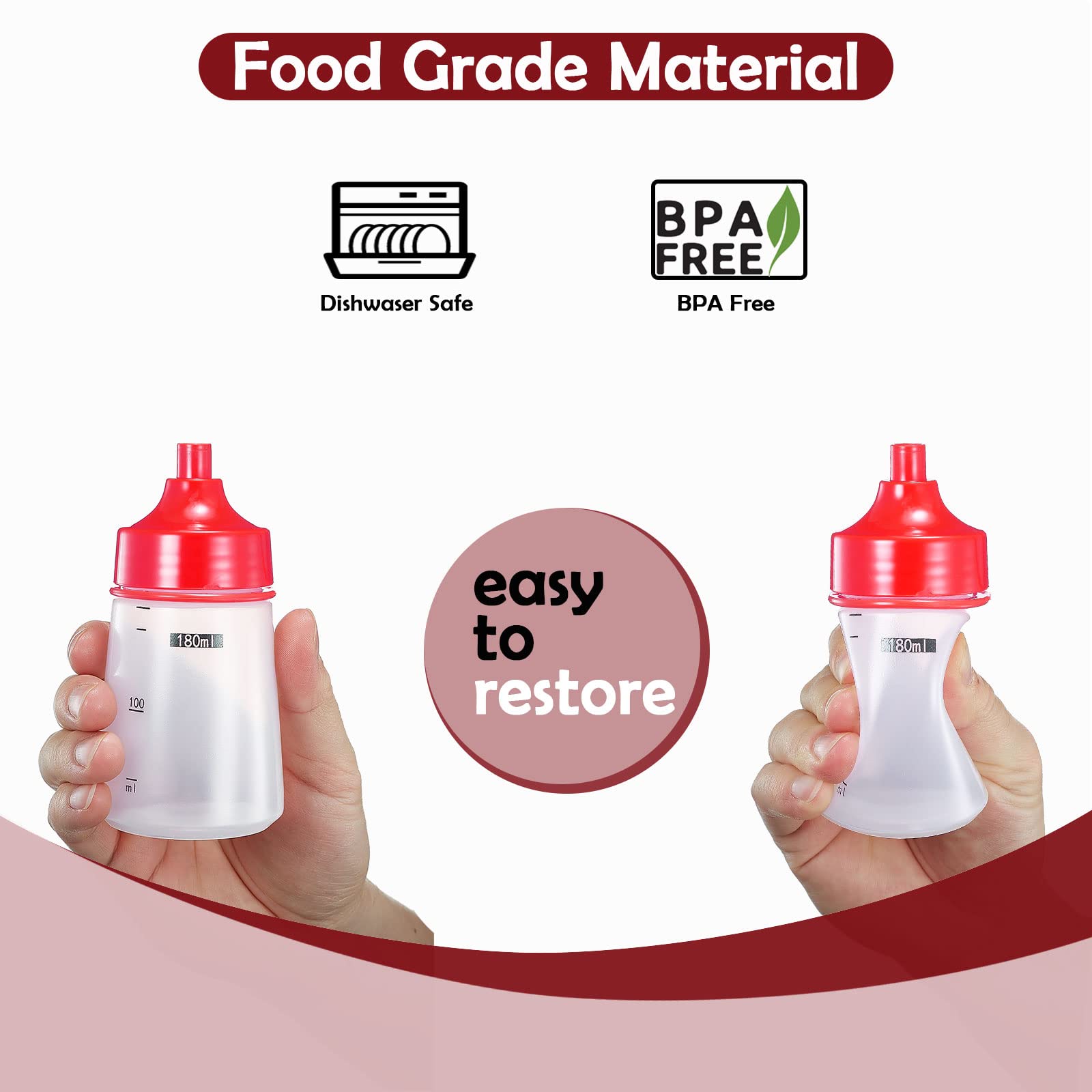18 oz Plastic Condiment Squeeze Bottles (4-Pack) - Wide Mouth Ketchup, Mustard & Sauce Dispenser for Kitchen, BBQ, Pancake Batter, Icing & Salad Dressing - Perfect for Restaurants, Catering & Home Cooking