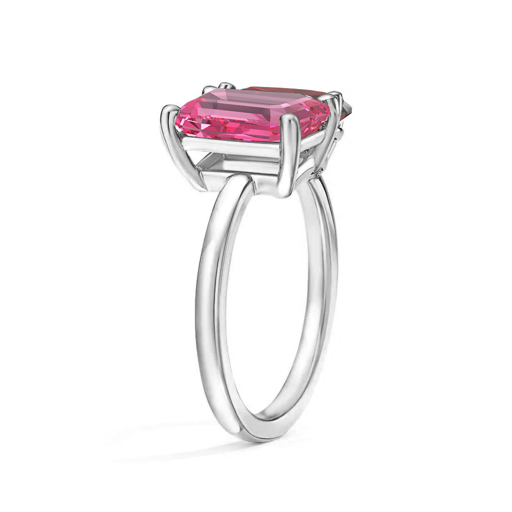 Personalized Pink Tourmaline Toi et Moi Ring - Custom Birthstone Anniversary Jewelry for Couples, Women's Romantic Gift for Valentine's Day, Engagement or Special Occasions