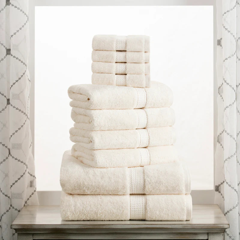 Premium Egyptian Cotton 10-Piece Towel Set - Ultra Soft, Heavyweight & Plush for Bath, Spa & Luxury Home Use