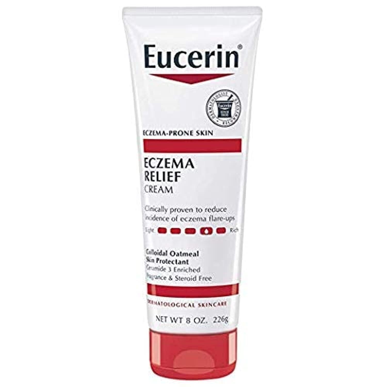 Eucerin Body Cream for Eczema - Relieves Dry, Itchy & Irritated Skin - 8 oz Moisturizing Lotion for Sensitive Skin - Perfect for Daily Hydration & Nighttime Relief