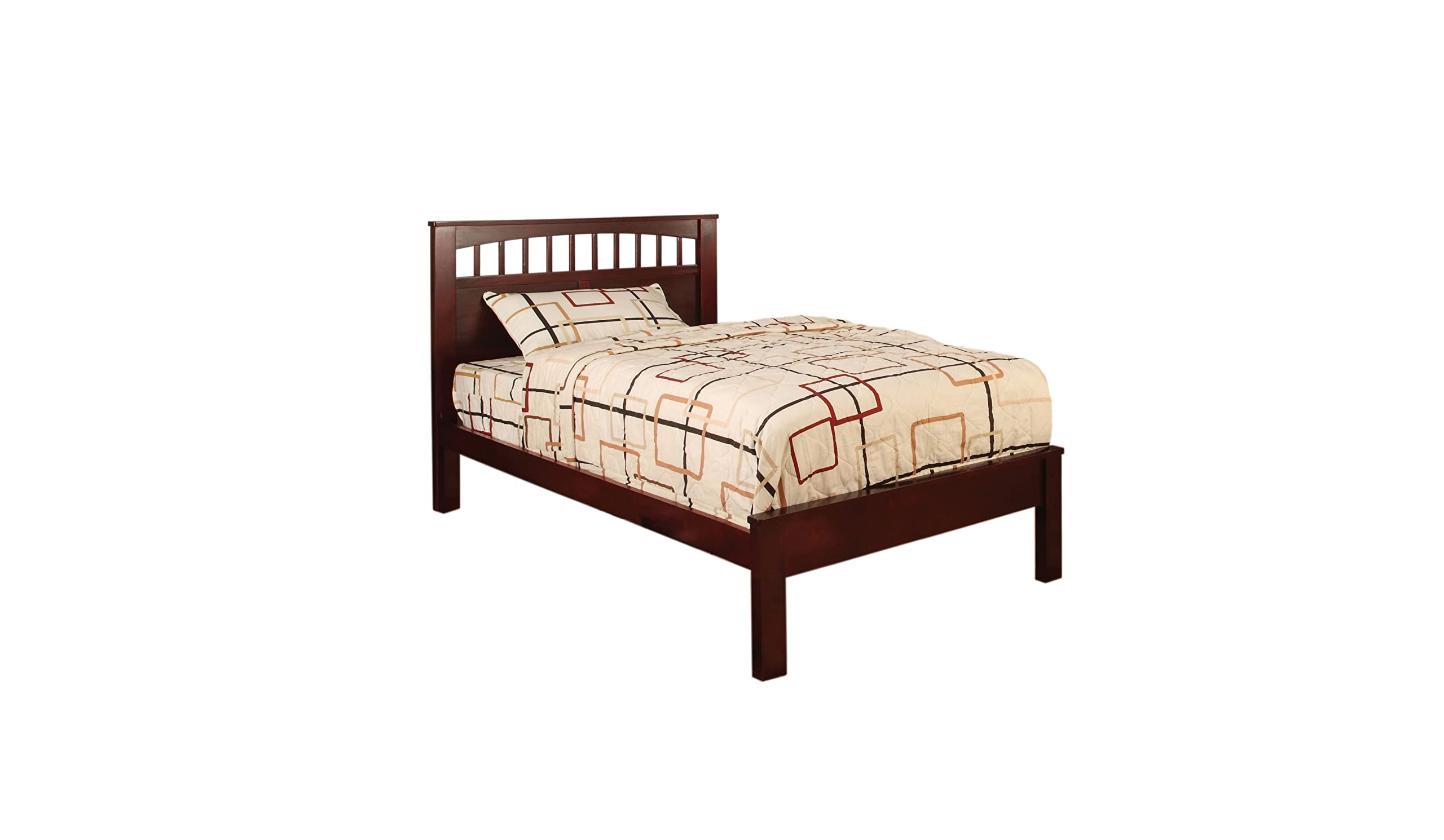 Furniture of America Ryder Casual Cherry Platform Bed, Twin Size - Modern Minimalist Bed Frame for Small Spaces, Kids & Guest Rooms