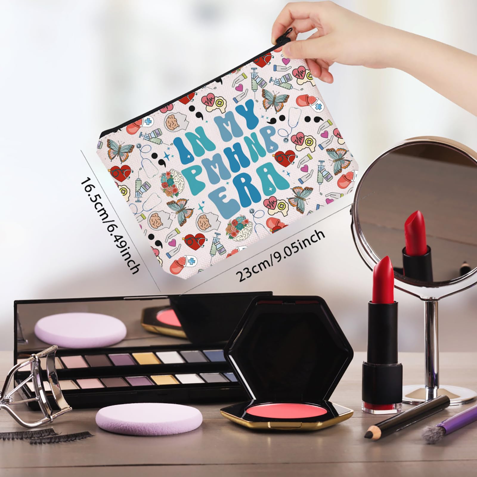 WCGXKO PMHNP Nurse Makeup Bag - Perfect Graduation Gift for Nursing Students & Professionals | Ideal for School, Work & Travel