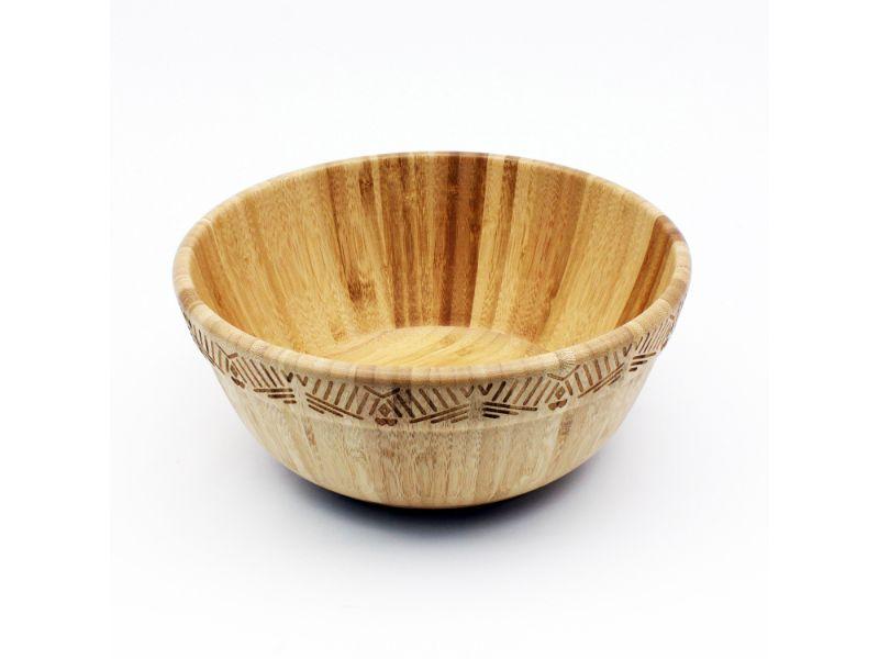 BergHOFF 10-Inch Bamboo Salad Bowl Set - Eco-Friendly, Durable & Lightweight for Healthy Meals, Perfect for Salads, Pasta, Snacks & Entertaining