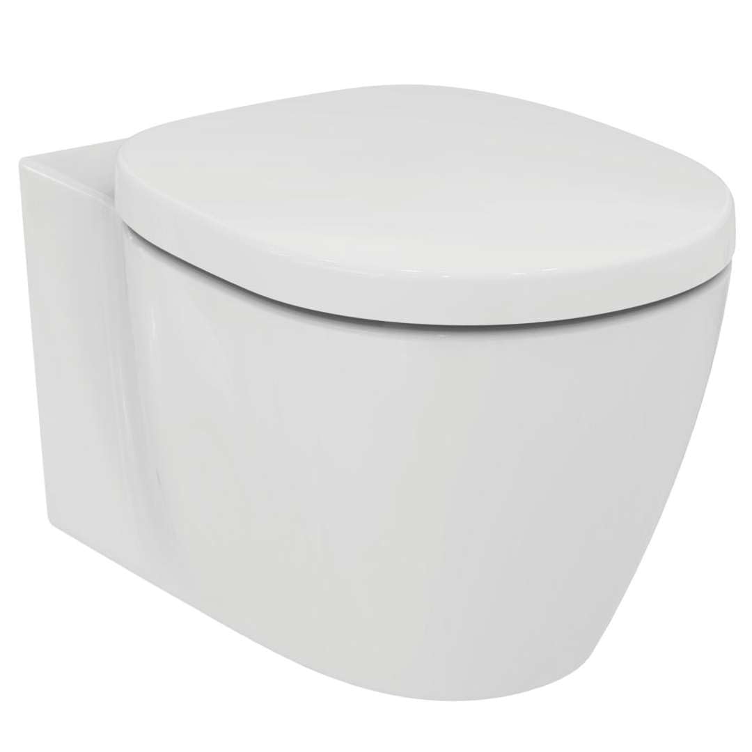 Ideal Standard Connect Wall-Hung Toilet AquaBlade E0479MA in White with Ideal Plus - Water-Efficient & Space-Saving Bathroom Solution for Modern Homes
