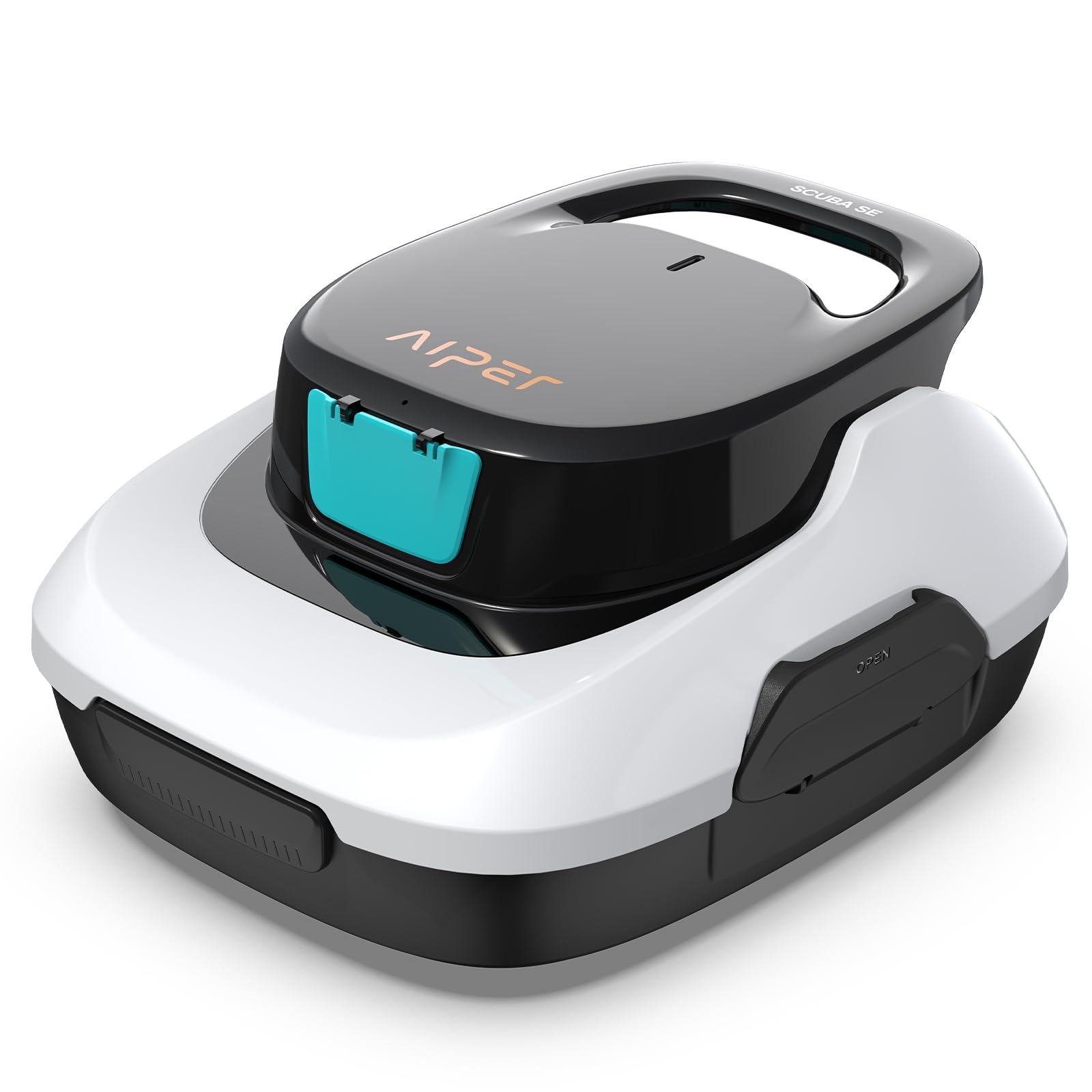 AIPER Cordless Robotic Pool Cleaner - Automatic Pool Vacuum with Self-Parking, 90-Min Runtime, for Above Ground Pools Up to 860 Sq.ft (40 Feet) - Dark White - Perfect for Weekly Pool Maintenance and Debris Removal