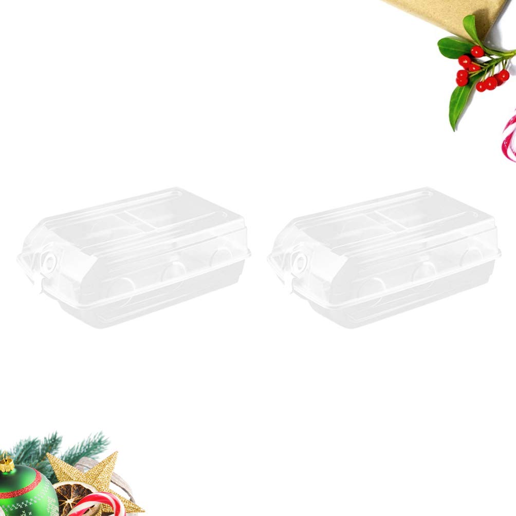 2-Pack Stackable Clear Shoe Storage Boxes with Lids - Large Plastic Organizer Bins for Closet, Entryway & Underbed Organization - White Clamshell Design for Shoes, Toys & Home Storage