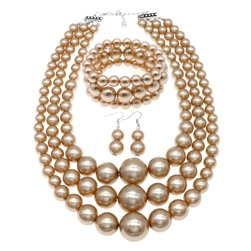 Champagne pearl necklace