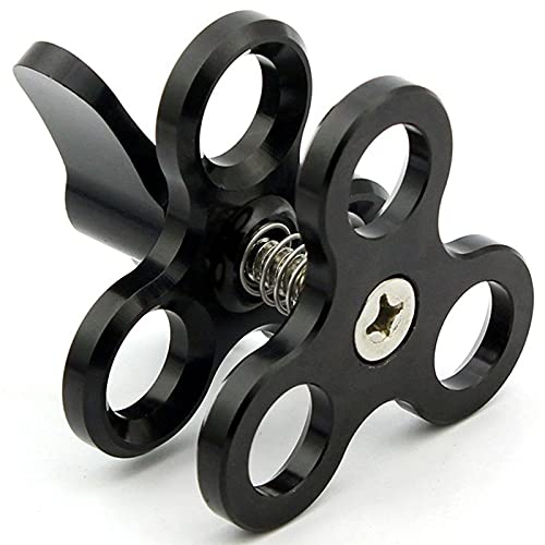 Luntus Aluminum Alloy 3-Section Joint Clamp Mount with Brightening Lamp Holder - Diving & Underwater Photography Accessories (Black) - Perfect for Scuba Diving, Marine Exploration and Professional Underwater Videography
