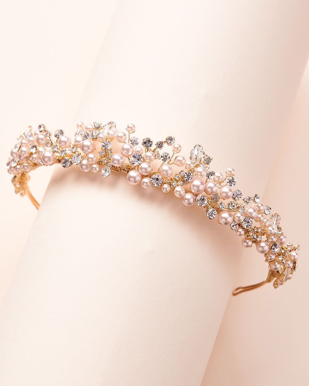 Caroline Pearl Tiara - Elegant Bridal Headpiece for Weddings, Prom & Special Occasions | Vintage-Inspired Crystal & Pearl Crown