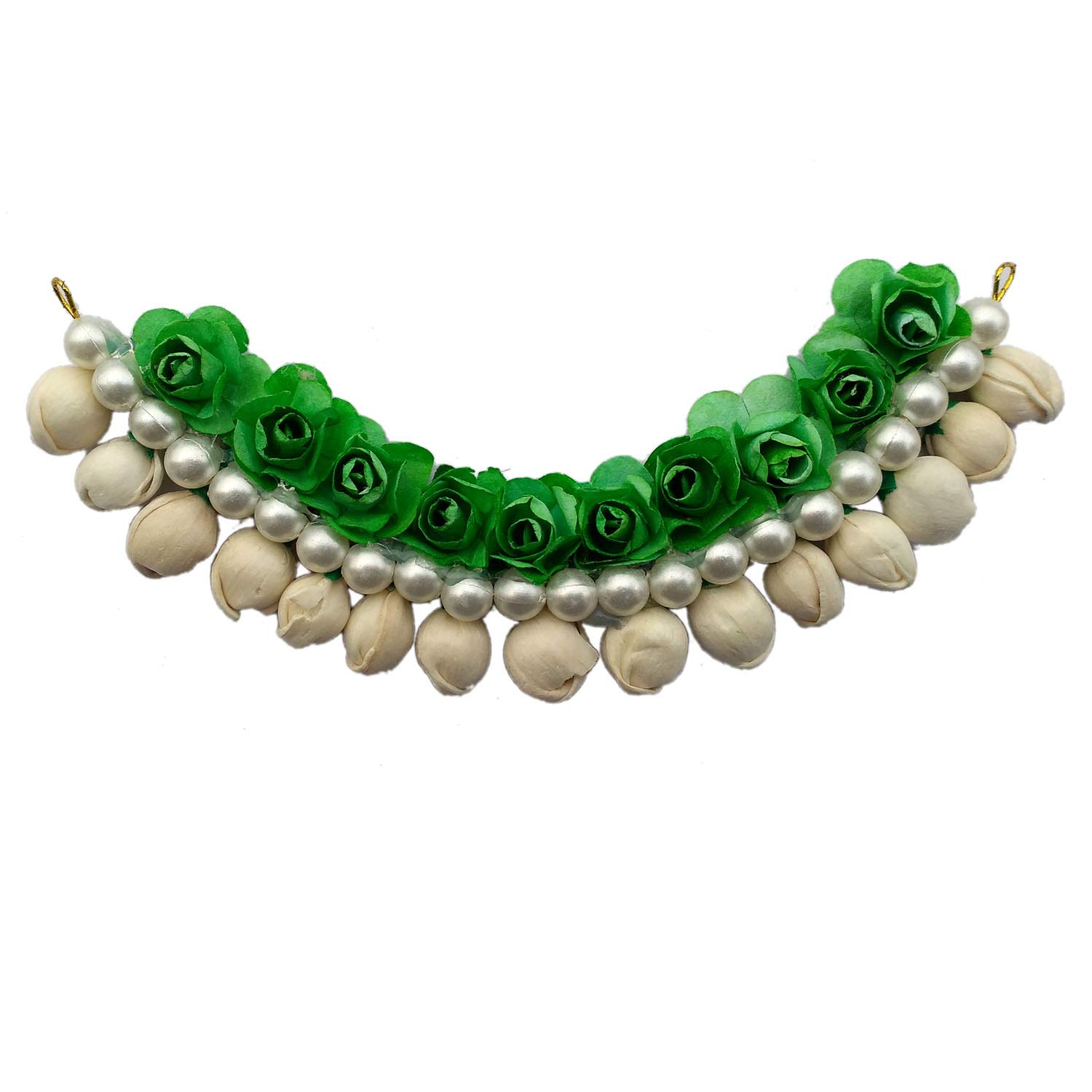 Maahal™ Stylish Green Juda Gajra Bun Hair Flower - Elegant Bridal Hair Accessory for Weddings, Parties & Special Occasions - Perfect for Indian Brides, Sangeet & Mehendi Ceremonies