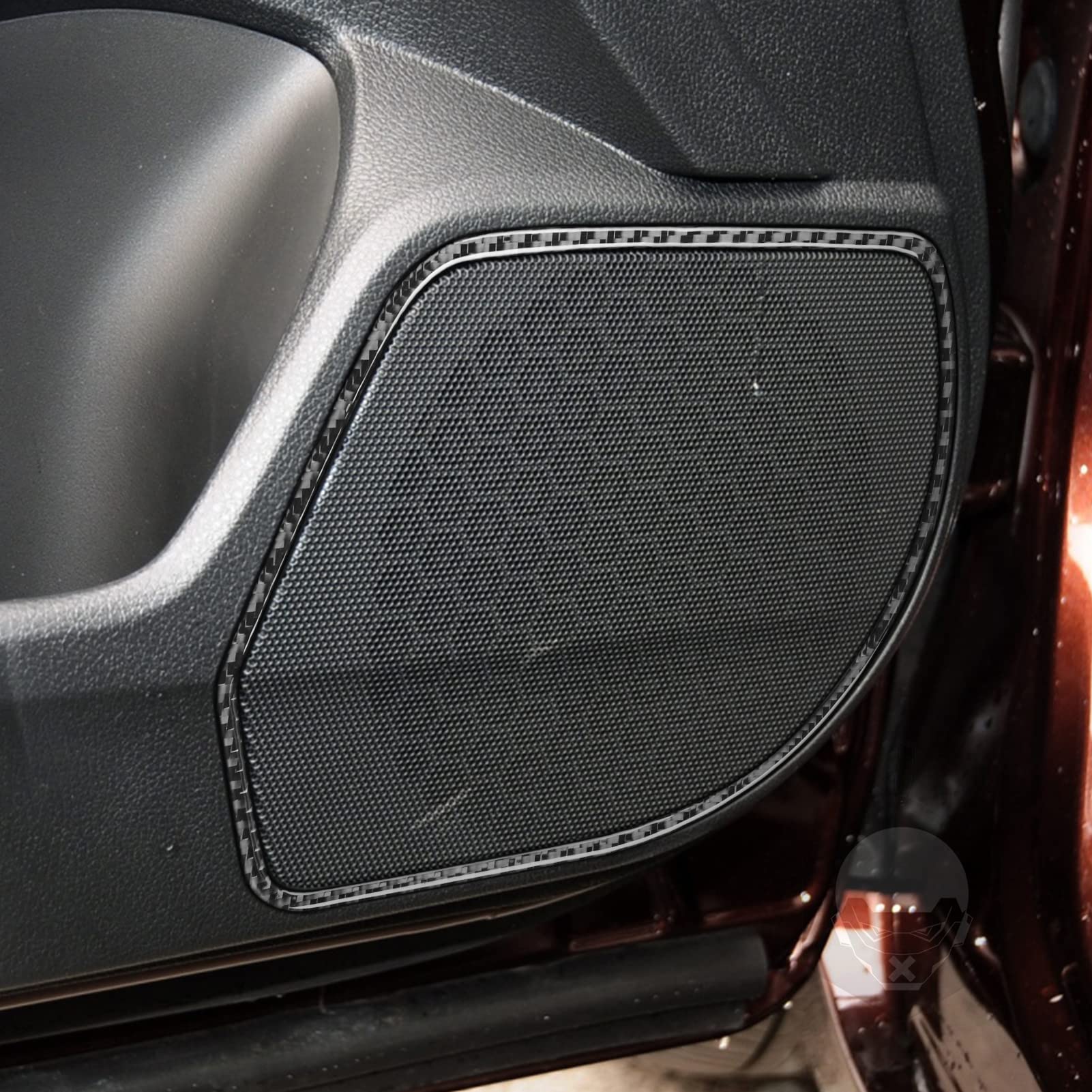 Premium Soft Carbon Fiber Auto Inner Door Side Horn Speaker Decal Cover - Compatible with Honda 9th Gen Accord 2013-2017 - Interior Trim Sticker Accessories - Enhance Car Aesthetics & Protect Door Panel