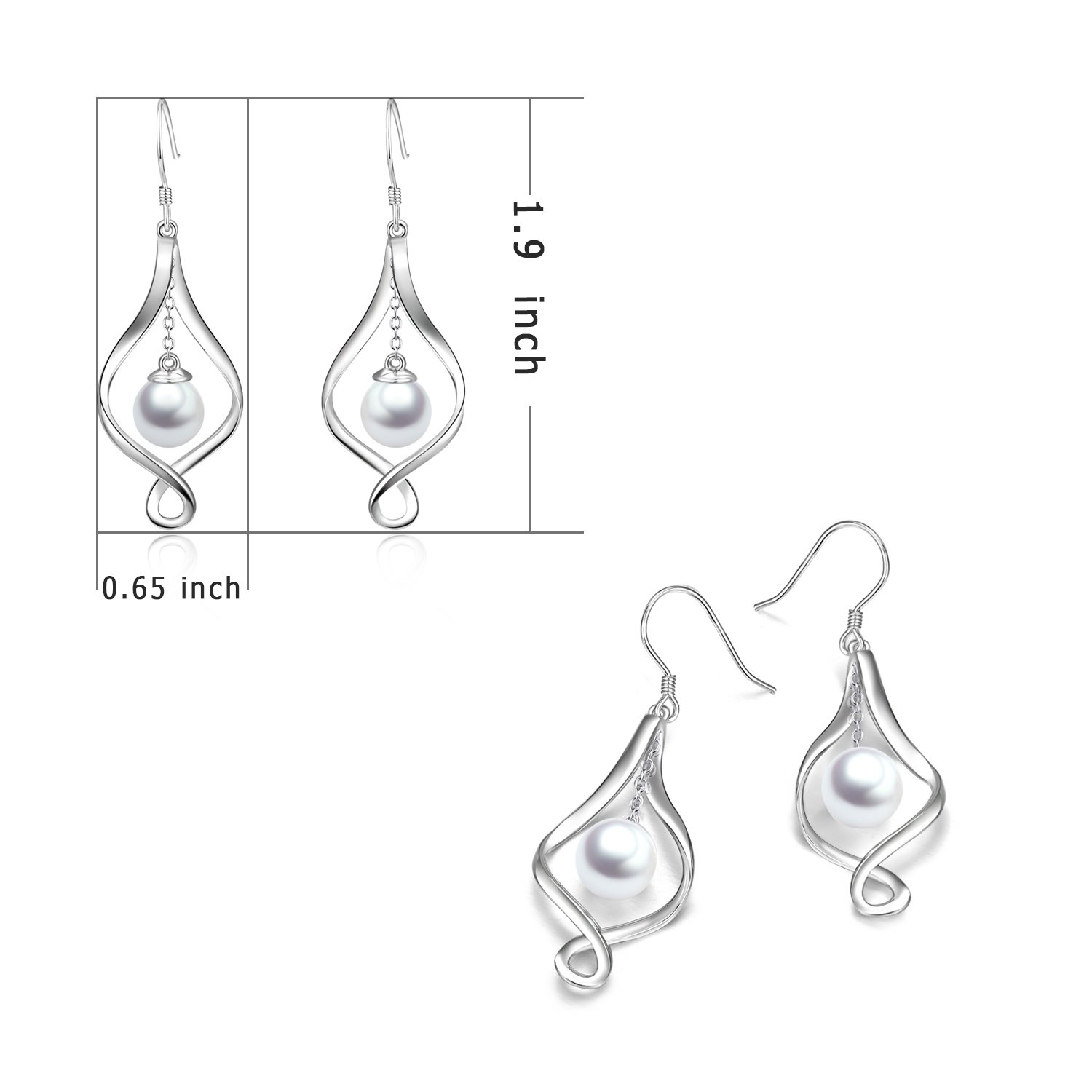 Sterling Silver Celtic Pearl Earrings for Women - Bee, Swan & Butterfly Designs | Valentine's Day & Mother's Day Jewelry Gifts | Perfect for Weddings, Anniversaries & Special Occasions