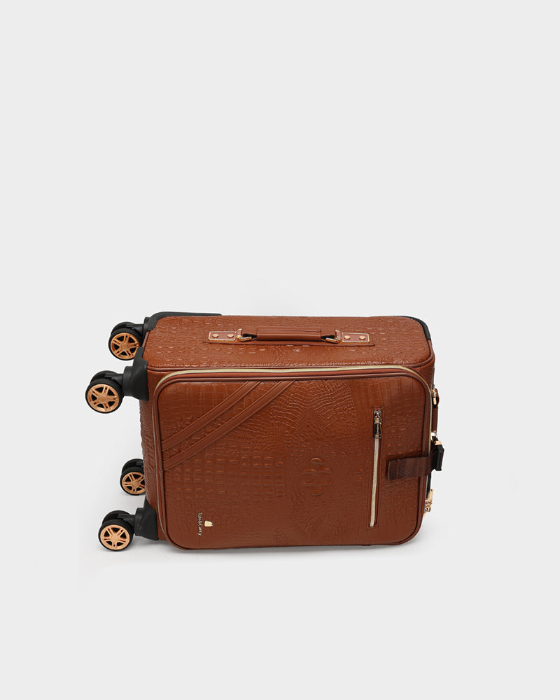 Apollo 2-Piece Luggage Set in Caramel Brown - Lightweight Spinner Suitcase for Travel, Business Trips & Vacations