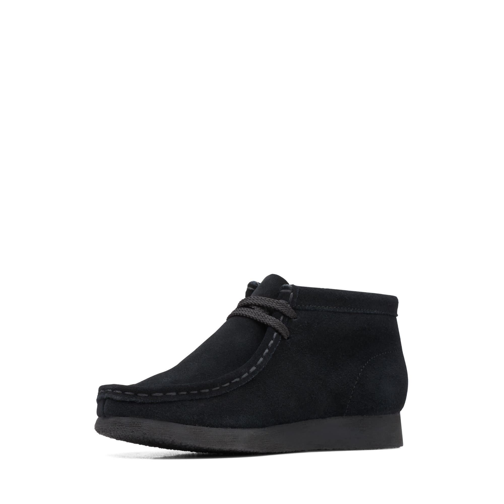 Clarks Original Wallabee Boots for Big Kids - Black Suede, US Size Medium (1) - Comfortable School Shoes & Casual Everyday Wear