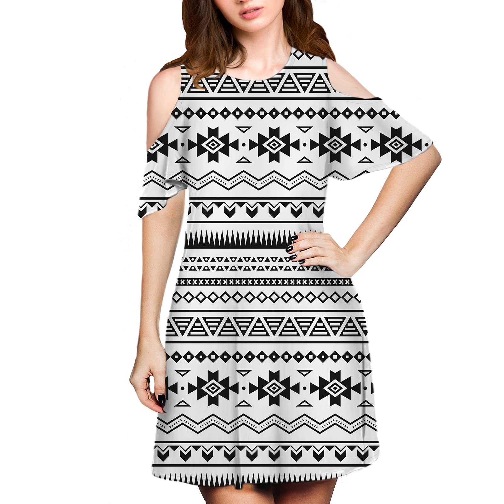 CLOHOMIN Women's Off Shoulder Casual Dress - Comfortable Summer & Autumn Flowy Dress for Beach, Vacation, and Daily Wear