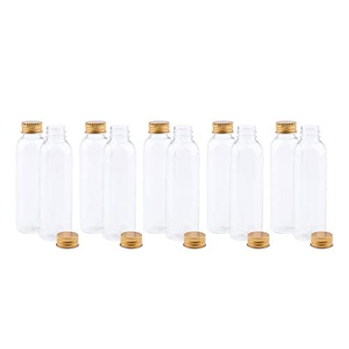 10x 120ml Empty Refillable Travel Bottles with Golden Cap - Leakproof Cosmetic Containers for Shampoo, Lotion, Makeup & Toiletries | Perfect for Air Travel, Gym, Camping & Home Organization
