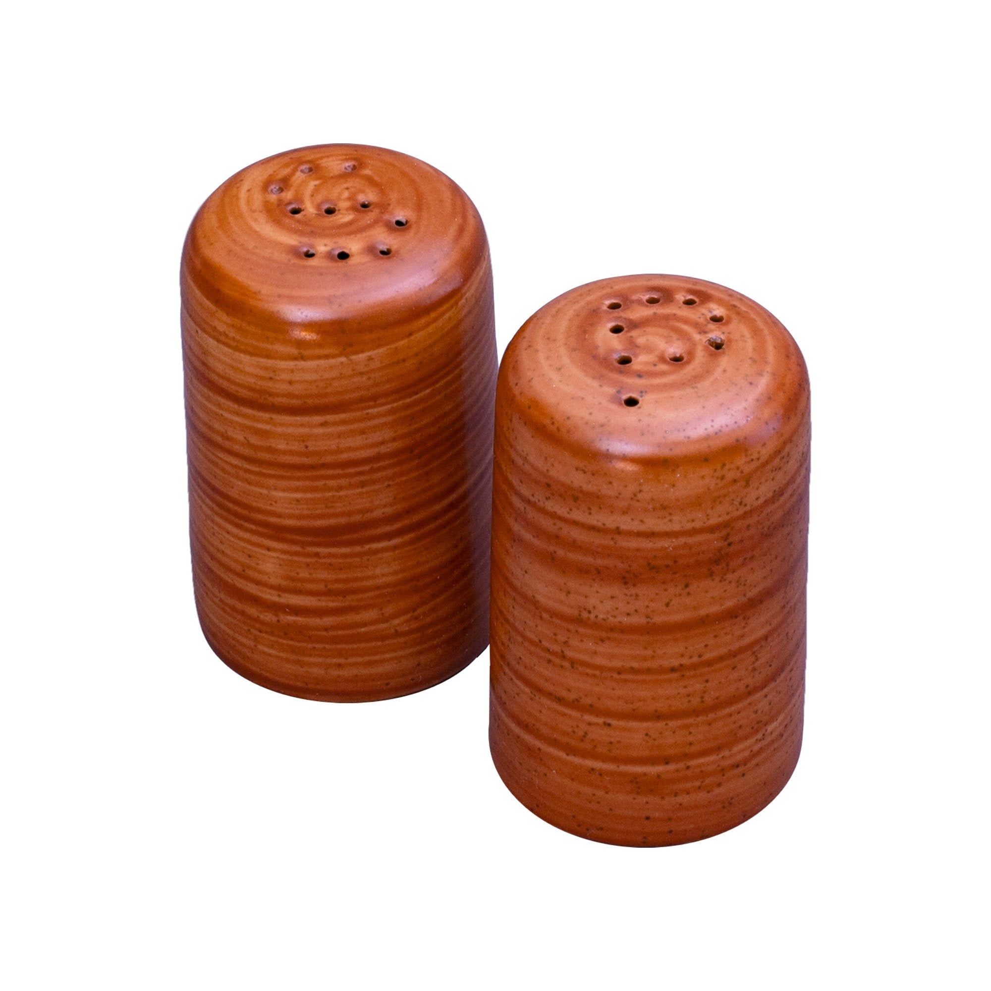 Premium Brownstone Salt and Pepper Shakers Set - Elegant Ceramic Spice Dispenser for Dining Table, Kitchen, and Restaurant Use
