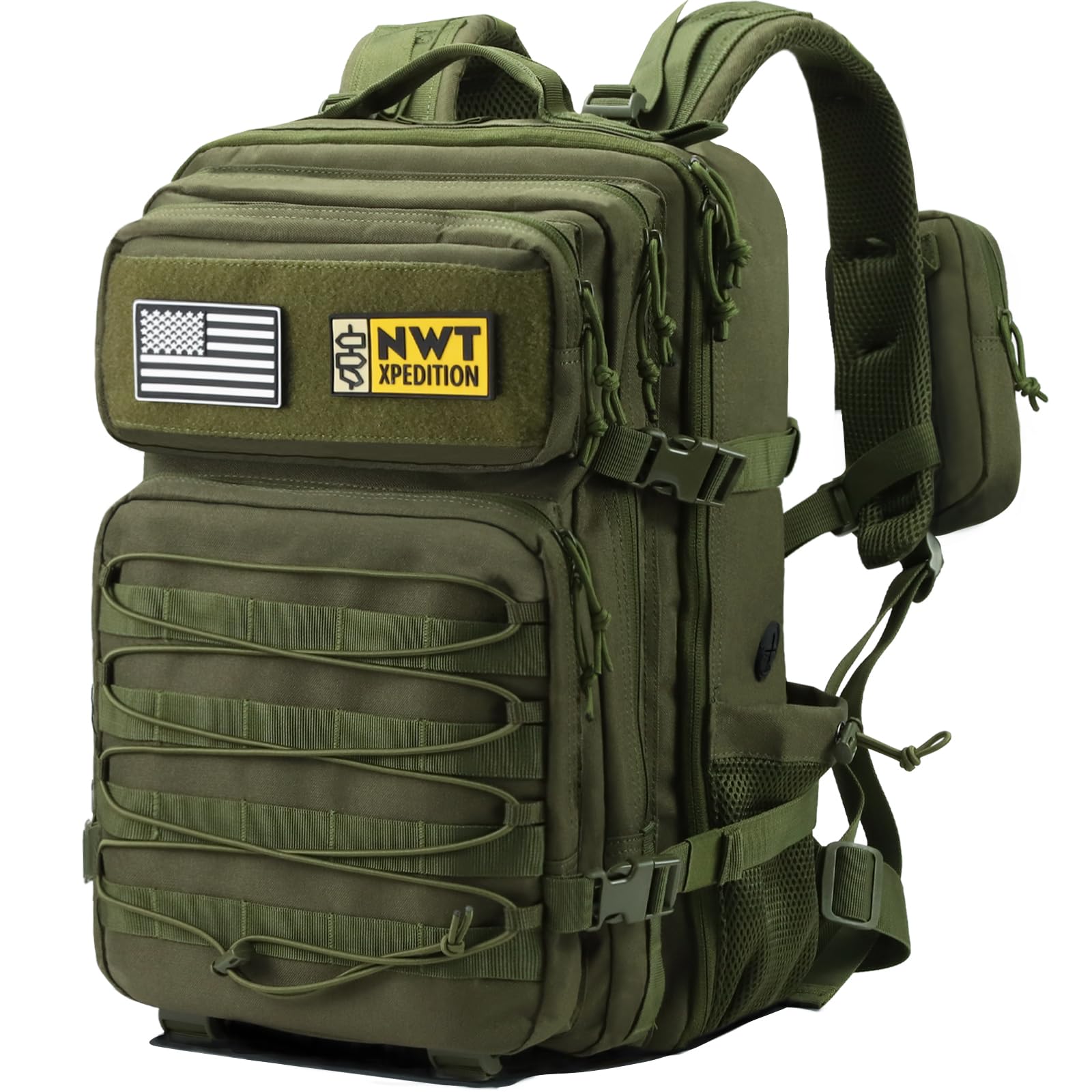 **Military Tactical Backpack - Durable Molle Laptop Rucksack for Hiking, Camping, Travel & Gym - Army Green | Perfect for Outdoor Adventures, Work & Daily Commute**