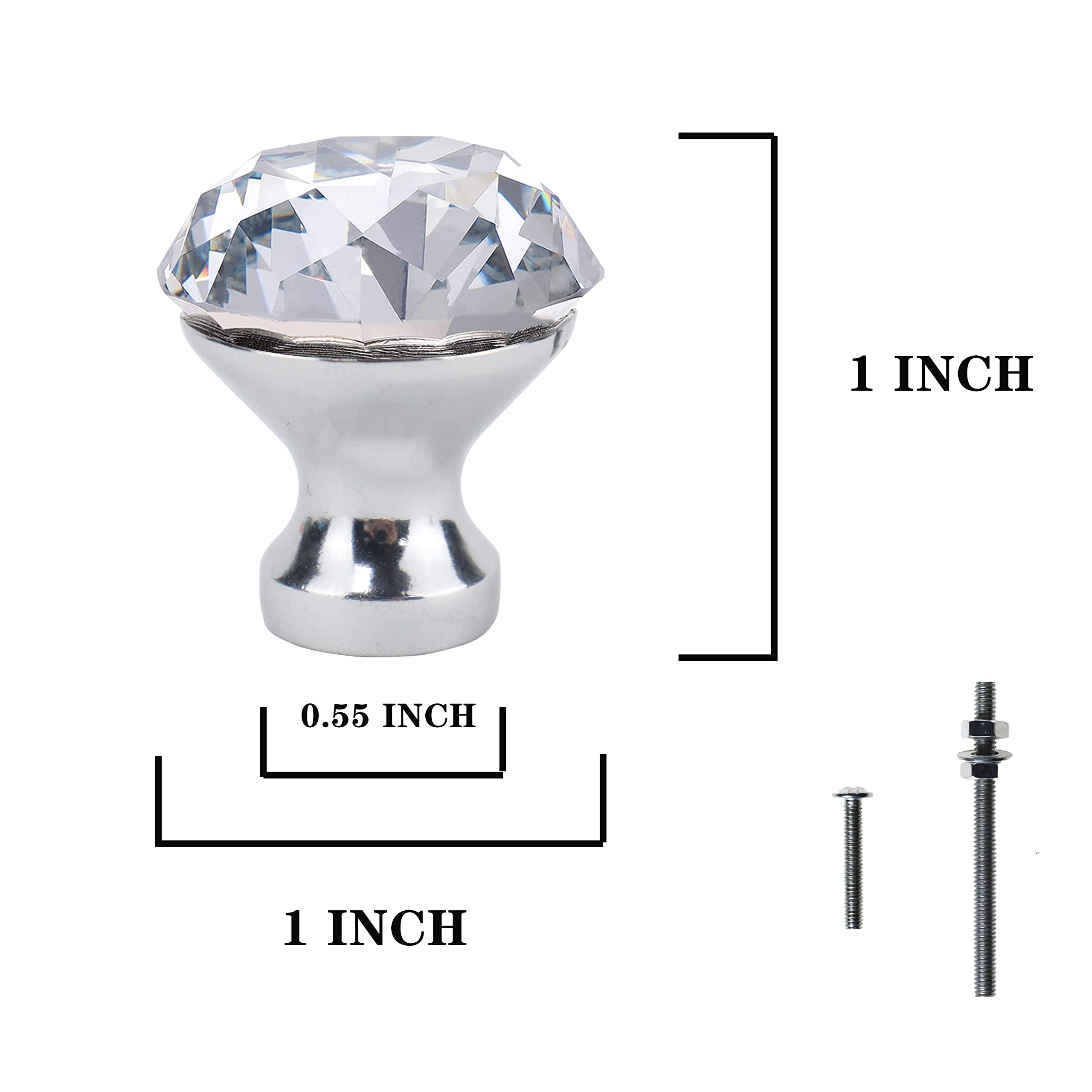 14 PCS Clear Diamond Shaped Crystal Glass Drawer Knobs 1