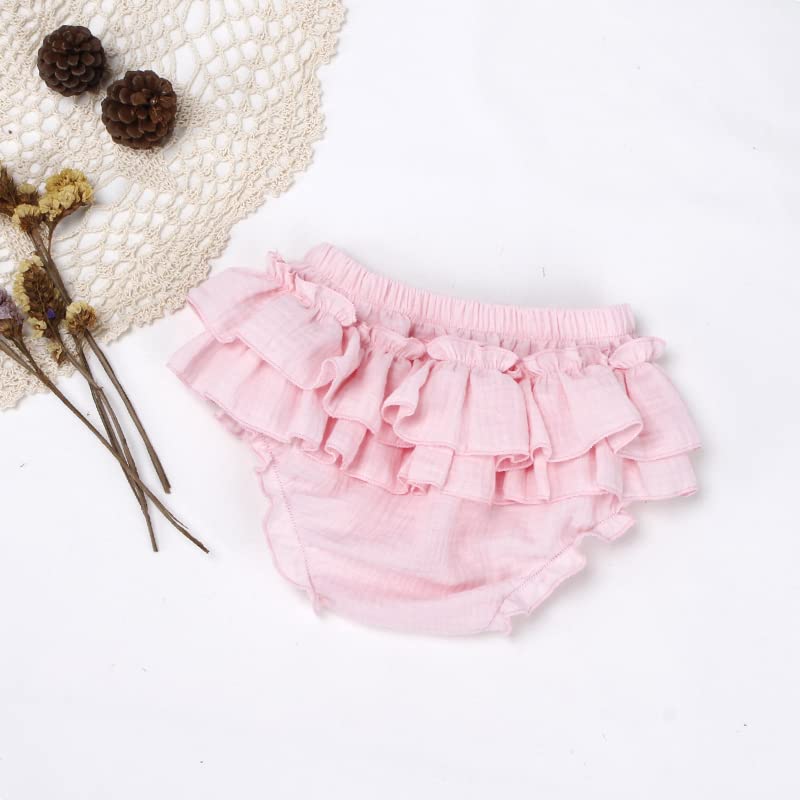 Newborn Baby Girl Cotton Bloomers & Bows Set - Soft Ruffle Shorts, Diaper Covers & Headband - Perfect for Photoshoots, Birthday Outfits & Special Occasions