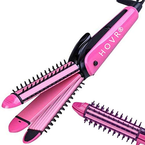 HOVR 3-in-1 Professional Hair Styler - Straightener, Crimper & Curling Iron for Women (Multicolor) | Perfect for Salon-Quality Styling at Home, Travel & Special Occasions