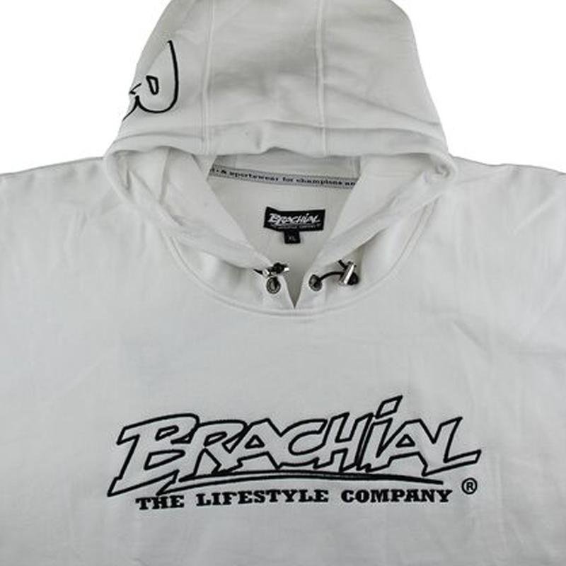 Brachial Hoody Gain White - Stylish & Comfortable Hooded Sweatshirt for Men & Women | Perfect for Gym, Running, Outdoor Activities & Casual Wear
