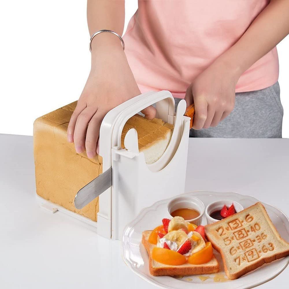 NatureMan Adjustable Bread Slicer Machine - Foldable Loaf Cutter for Homemade Bread, Bagels, Toast & Sandwiches | Perfect for Kitchen, Camping & Small Space Storage