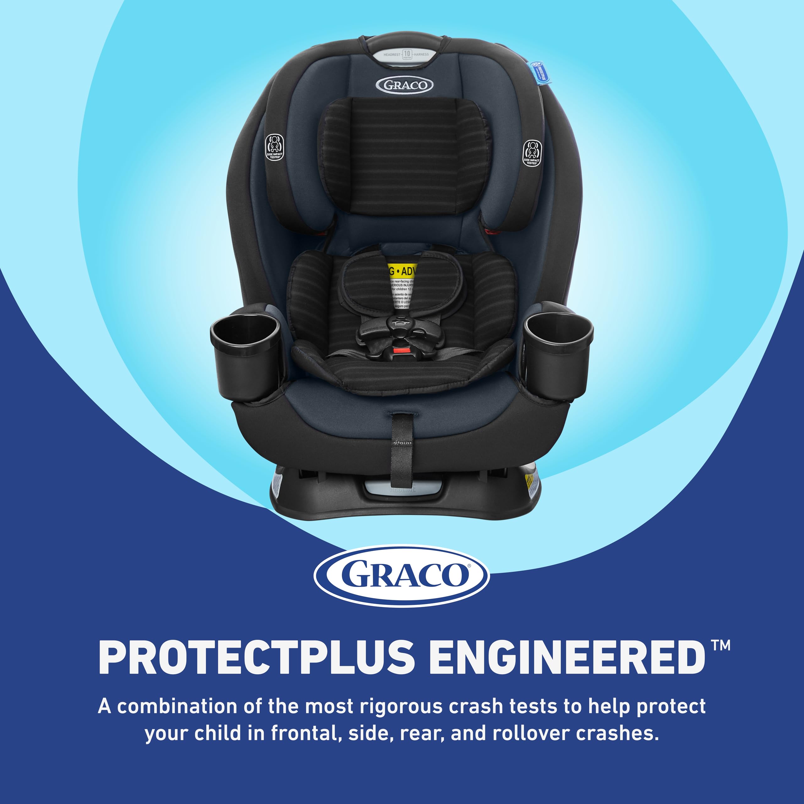 Graco TriRide 3-in-1 Convertible Car Seat - Rear & Forward Facing, Highback Booster with Reclining Feature & Adjustable Headrest - Safe & Comfortable for Infants to Toddlers - Perfect for Long Road Trips & Daily Commutes