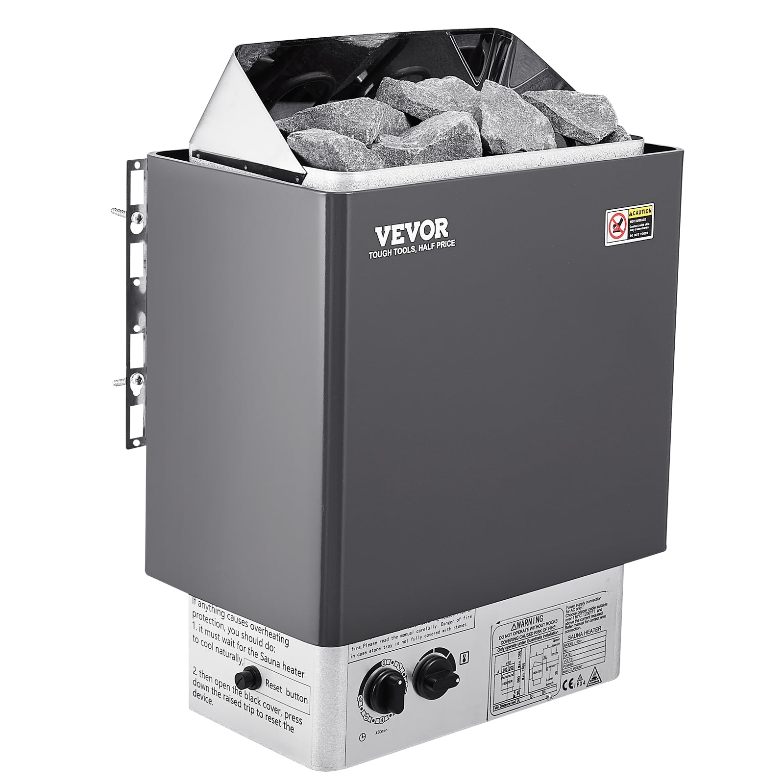 VEVOR 4.5KW Electric Sauna Heater Stove - 220V Steam Bath Heater with 3-Hour Timer & Adjustable Temperature for 176-318 Cubic Feet - FCC Certified - Perfect for Home Spa, Gym, or Wellness Center Relaxation