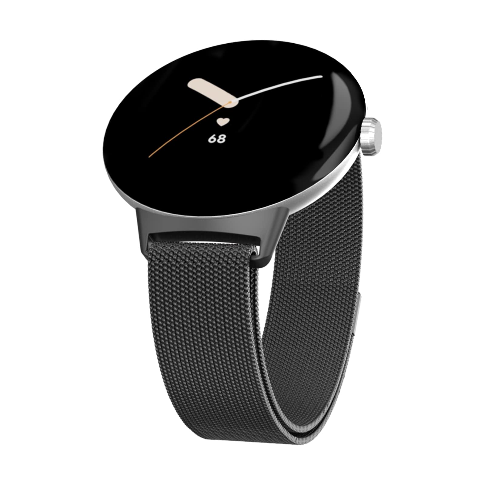 HASDON Magnetic Metal Watch Band for Google Pixel Watch 2/1 - Stainless Steel Mesh Adjustable Strap for Men & Women - Black Loop Replacement Wristband - Perfect for Work, Gym & Everyday Wear