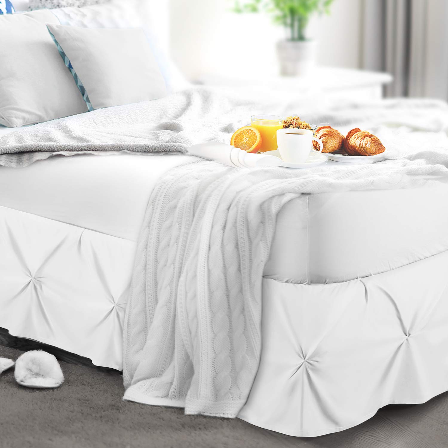 Premium White Full Size Bed Skirt - 14