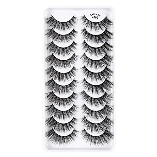 10 Pairs Wispy 8D Mink False Eyelashes Multipack - Voluminous Dramatic Luxury Faux Mink Lashes for Natural & Glamorous Looks | Perfect for Parties, Weddings, Date Nights & Special Occasions
