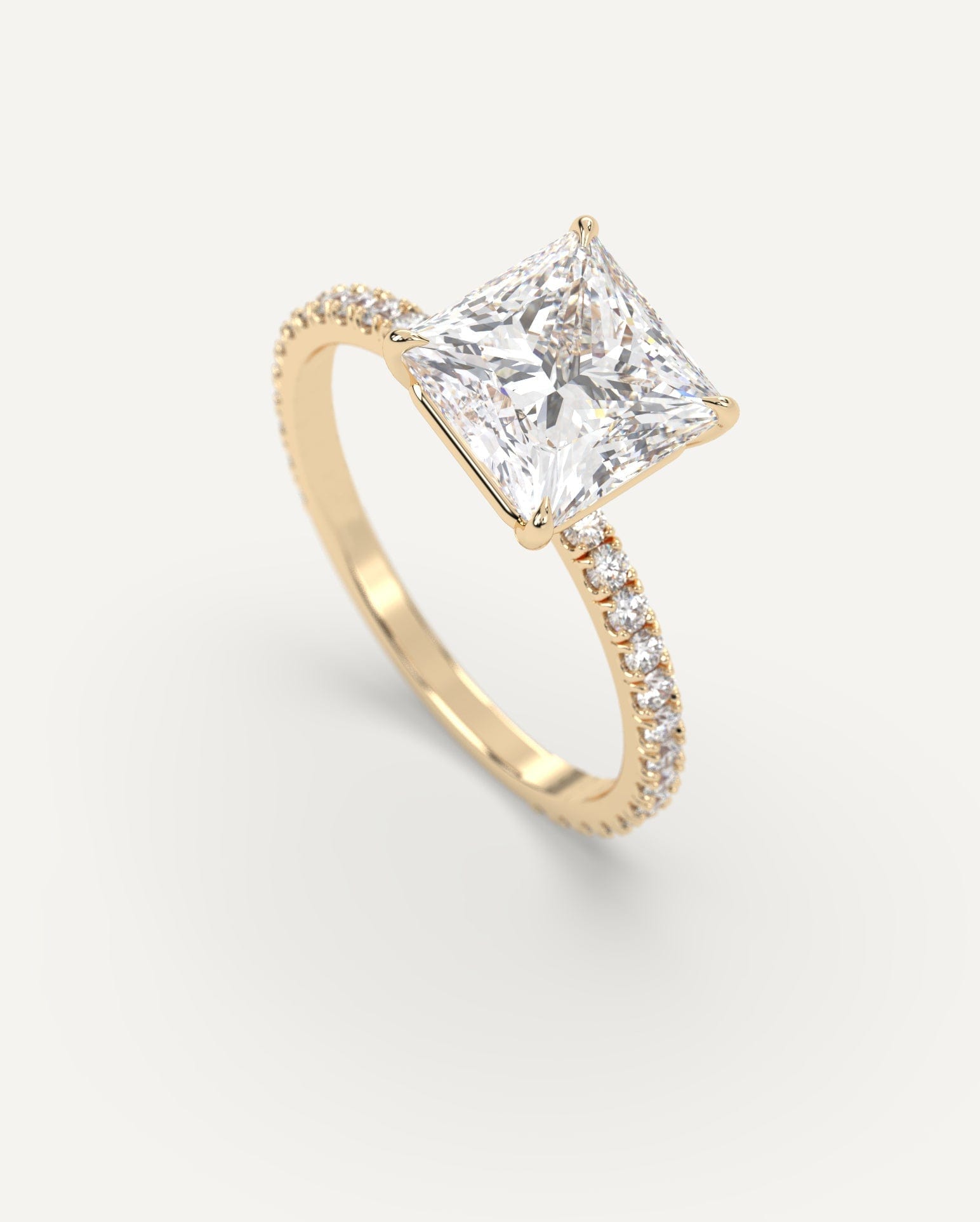 2 Carat Princess Cut Diamond Engagement Ring - Sparkling Solitaire for Wedding, Proposal & Anniversary Gifts