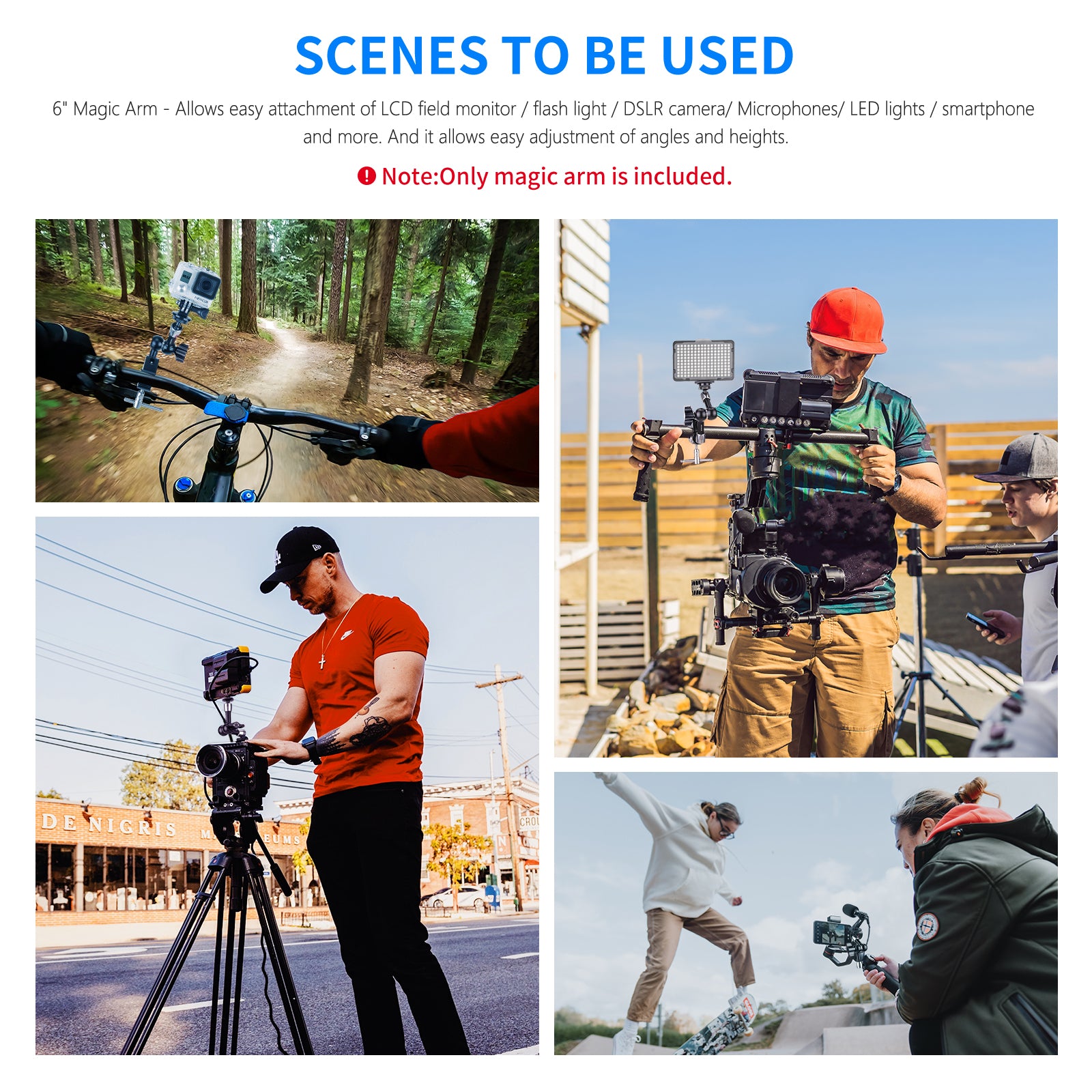 NEEWER ST15 Adjustable Articulating Magic Arm with Super Clamp - Perfect for Camera, Lighting, and Smartphone Mounting in Photography & Videography