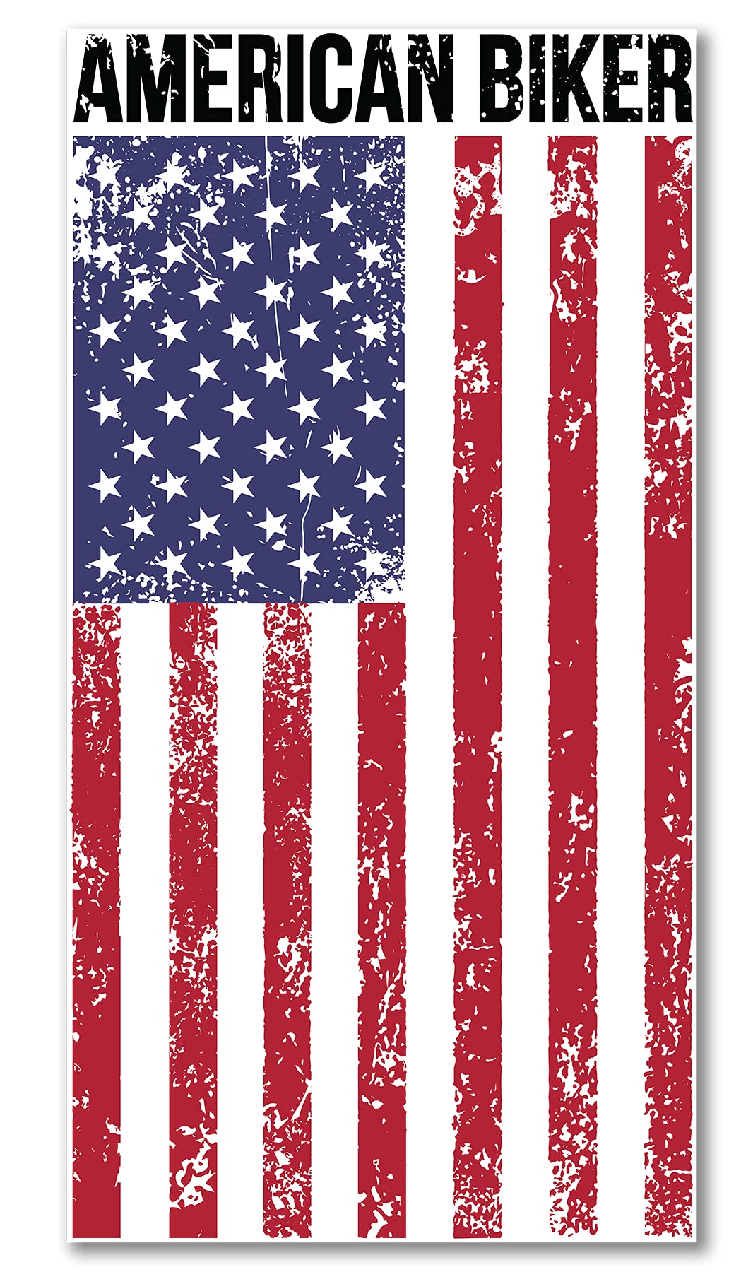 Skull Society American Biker Flag 7 Inch All Weather Vinyl Decal Sticker - Durable Motorcycle, Truck, Car & Laptop Sticker - Waterproof Adhesive for Windows, Walls & Flat Surfaces - Perfect for Biker Gangs, Vehicle Customization & Personal Style (1-Pack)