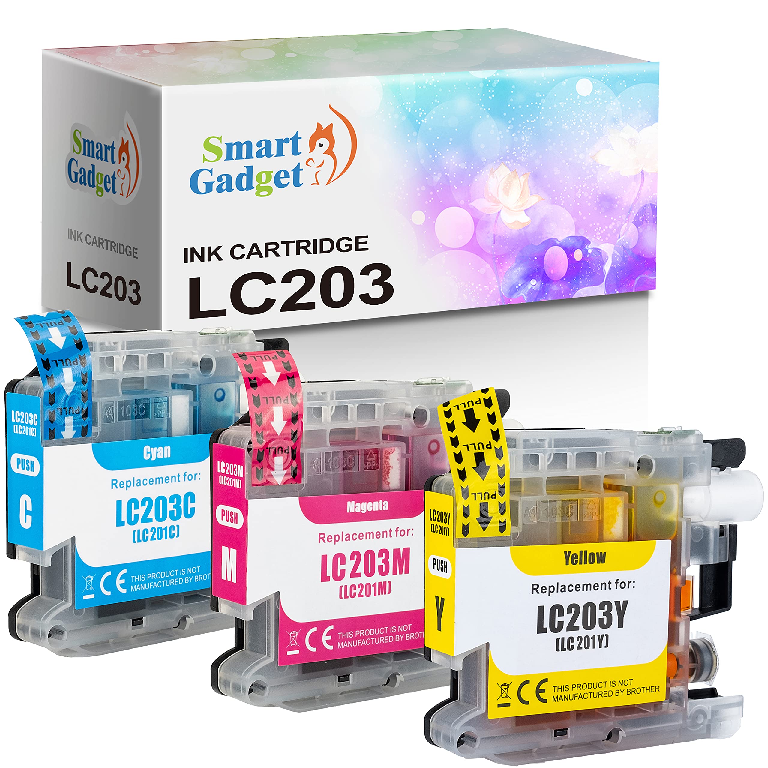 Brother LC203 Ink Cartridge 3-Pack - CYM Colors for MFC-J Printers - Home & Office Use