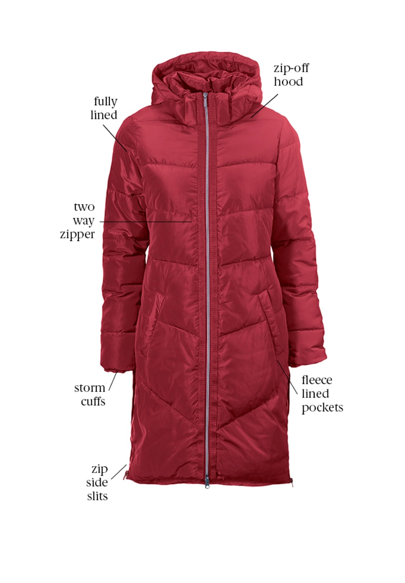 **Ellos Women's Plus Size Long Puffer Coat – Warm Winter Jacket for Cold Weather, Water-Resistant & Lightweight – Perfect for Snowy Days, Outdoor Activities & Casual Wear**