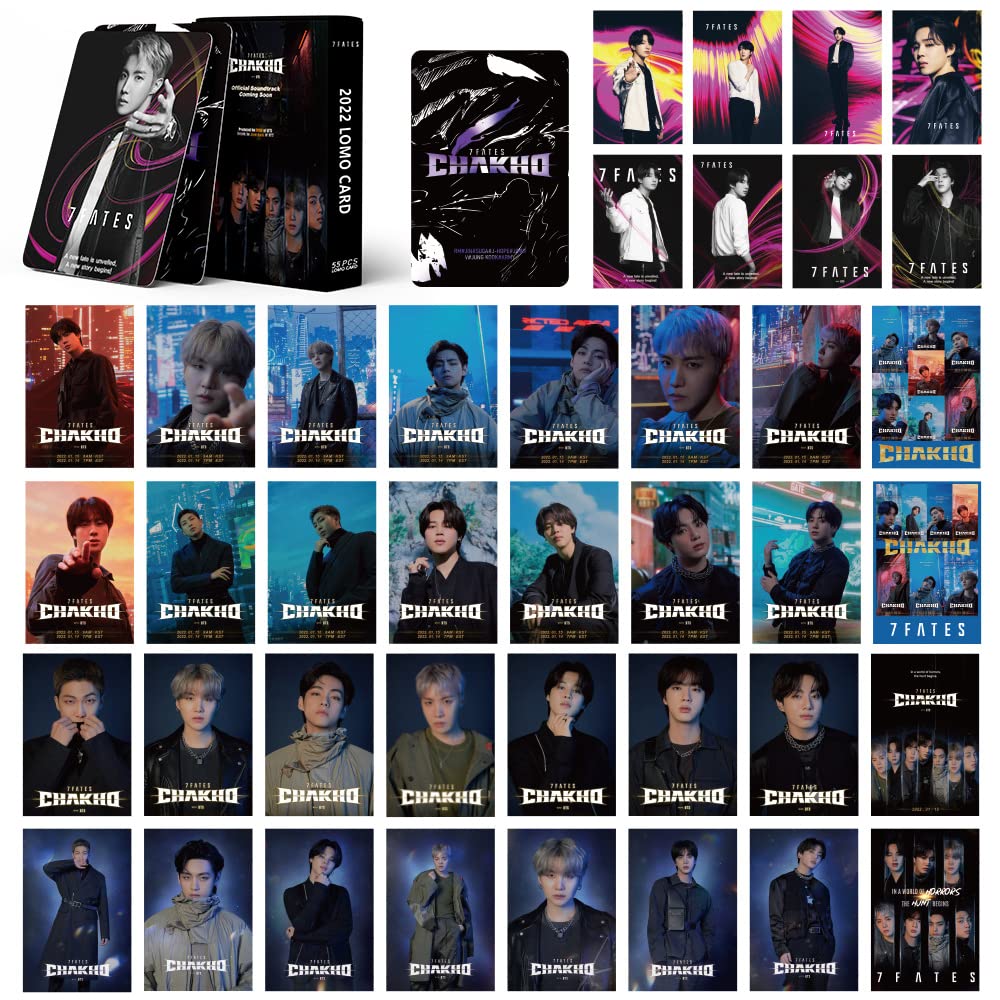 BTS BANGTAN BOYS 54Pcs LOMO Photo Cards Set - 2021 Festa BE DALMJUNG Collectible Cards with JIN, SUGA, RM, JIMIN, JUNGKOOK - Kpop Merchandise for ARMY Fans | Perfect for Scrapbooking, Room Decor, Gift Giving (Large Size, 7 Fates Cartoon Cards Included)