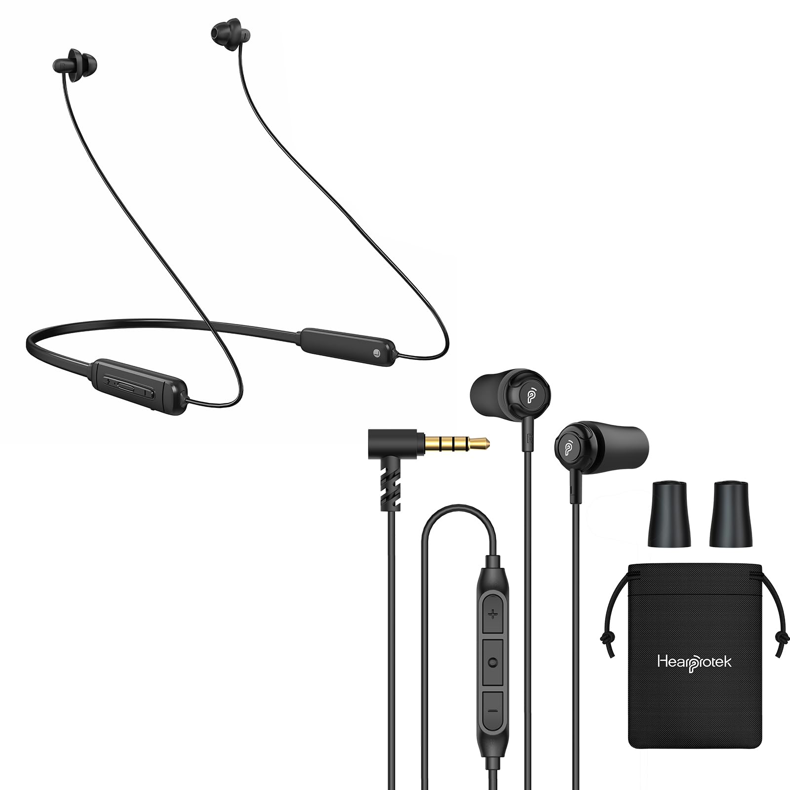 Hearprotek Sleep Earbuds for Side Sleepers - Ultra Soft Lightweight Noise Isolating In-Ear Headphones for Sleeping, Travel & Meditation - Comfortable Wireless Bluetooth Earbuds for Night Use