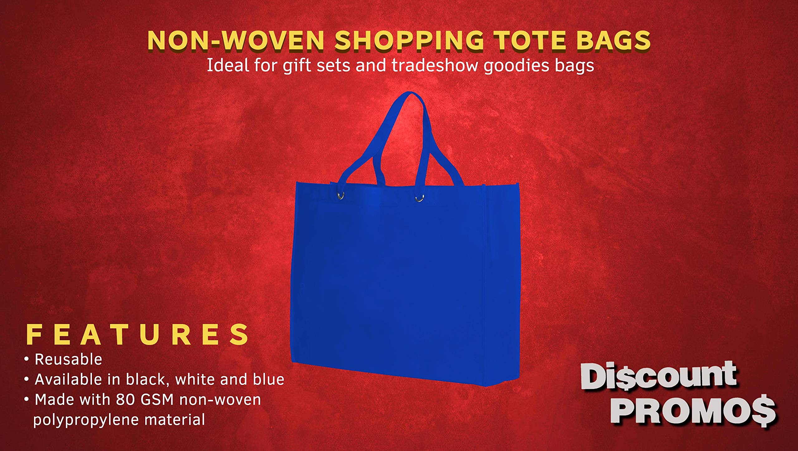 10 Pack Reusable Canvas Shopping Tote Bags - Eco-Friendly Grocery Bags for Shopping, Farmers Market & Travel - Blue (Great for Groceries, Beach Trips & Daily Errands)