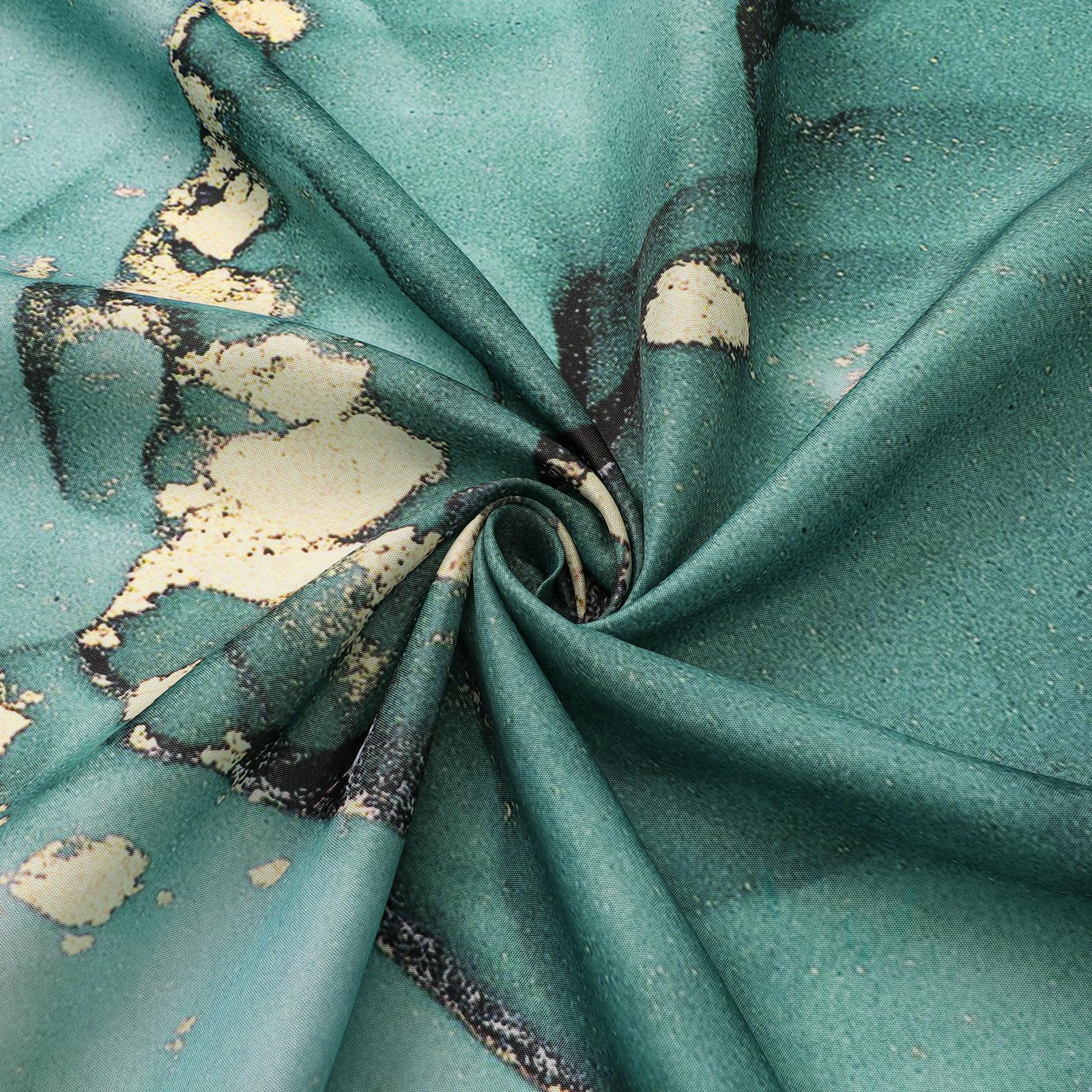 Gibelle Abstract Teal Marble Shower Curtain - Waterproof Fabric Bathroom Decor with Hooks, 72x72 Inches, Modern Ink Art Design for Spa-Like Shower Experience