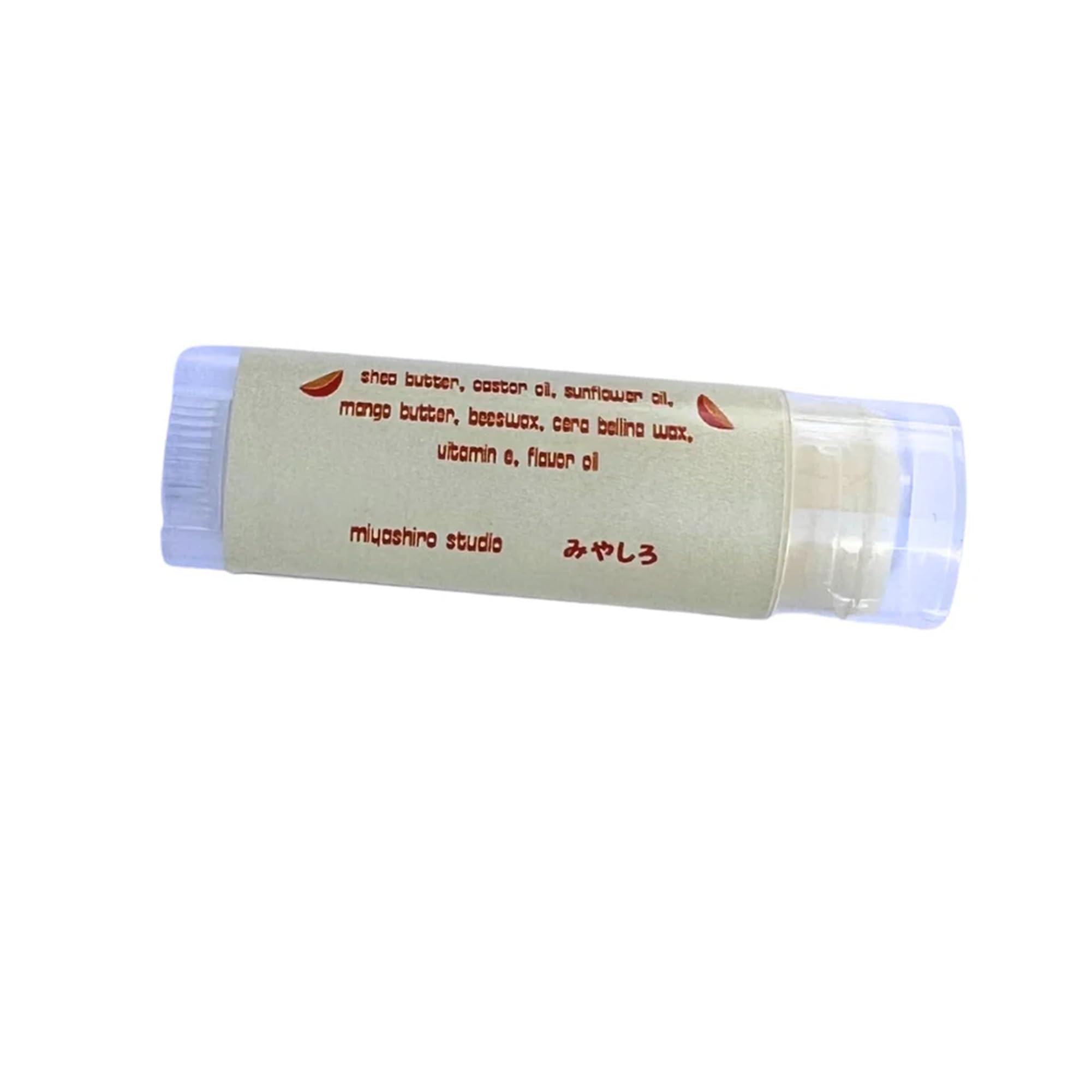 Mikan Citrus Lip Balm - Pack of 2 - Natural Moisturizing Lip Care with Shea Butter, Castor Oil & Vitamin E - Handmade in USA - Perfect for Dry Lips, Winter Care & Daily Hydration