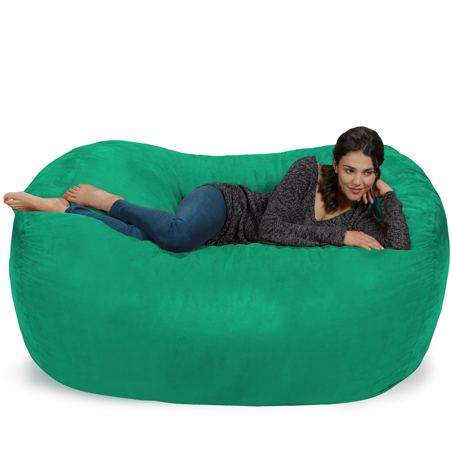Chill Sack 6ft Memory Foam Bean Bag Chair - Oversized Lounger with Soft Microfiber Cover - Comfortable Furniture for Living Room, Bedroom & Game Room - Perfect for Relaxing, Gaming & Movie Nights (Tide Pool)