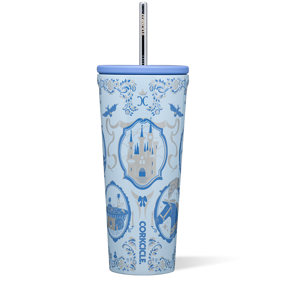 Disney Princess Stainless Steel Cold Cup with Straw - 20oz Insulated Tumbler for Kids, Leak-Proof & BPA-Free - Perfect for School, Travel, and Summer Drinks