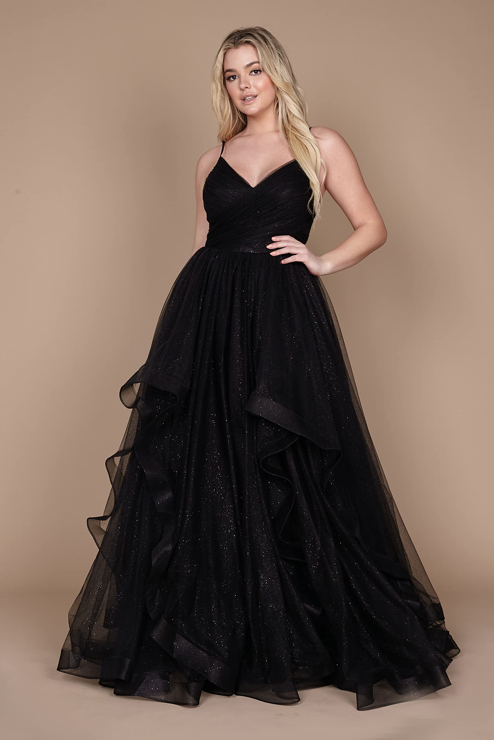 Sparkling Long Formal Ball Gown by Dylan & Davids - Elegant Prom, Evening Gown for Women - Perfect for Weddings, Galas & Special Occasions