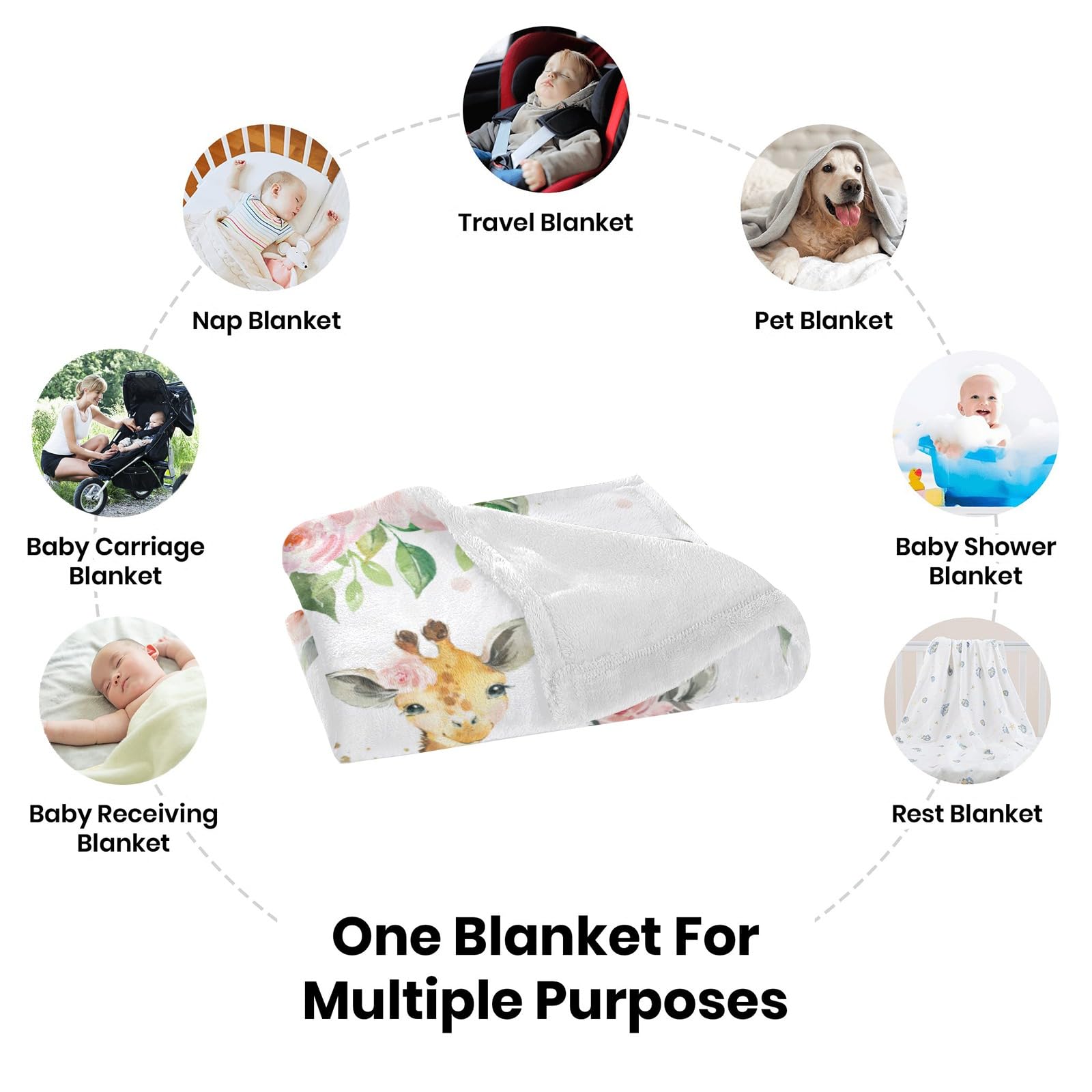 Custom Personalized Baby Blanket with Name - 60x80 Inch Soft Pink Receiving Blanket for Newborn Girls | Perfect Baby Shower Gift & Nursery Decor | Ideal for Swaddling, Cuddling & Photo Props