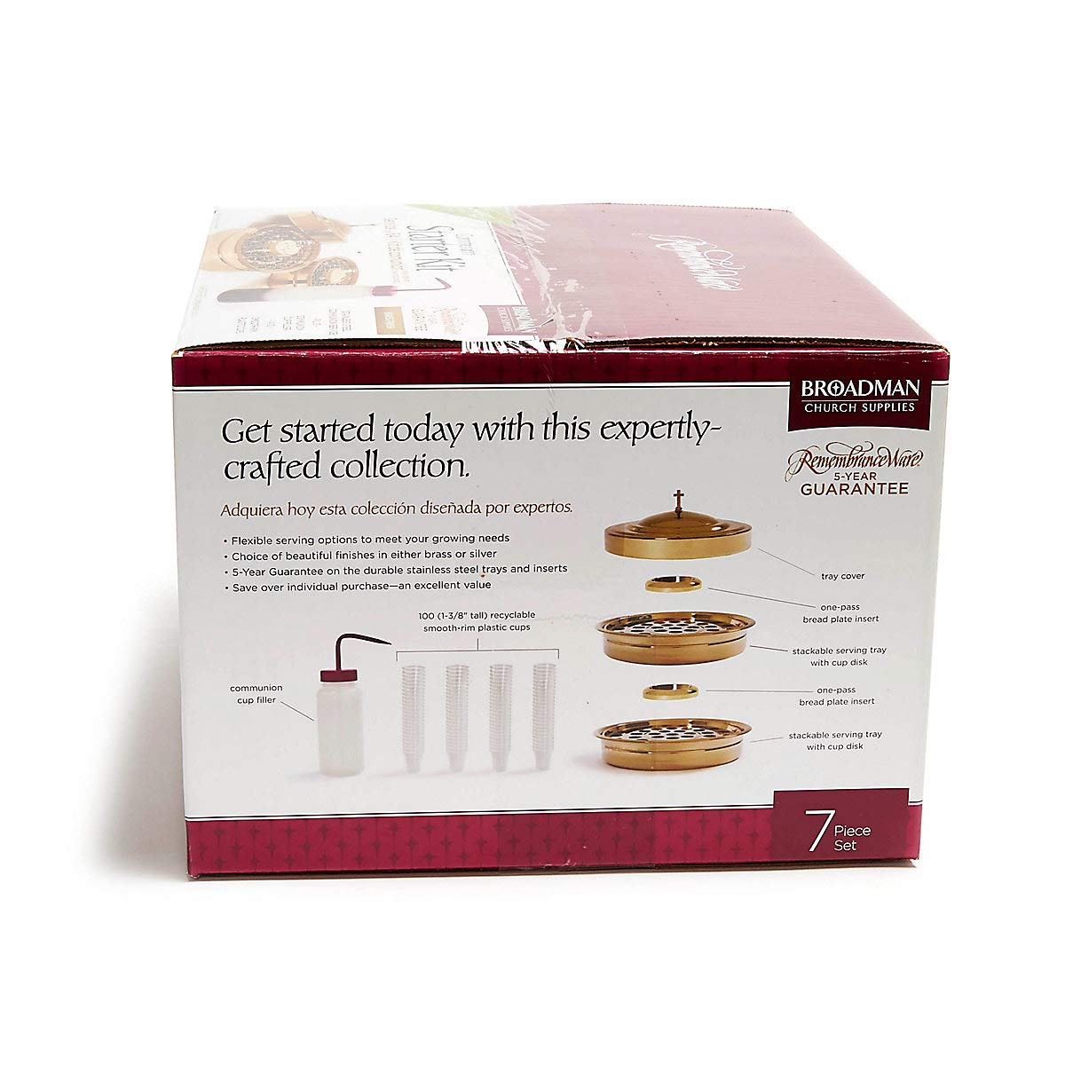 Broadman Church Supplies RemembranceWare Communion Starter Kit - Brass Plated Set for Holy Communion, Baptism & Church Services - Perfect for Churches, Chapels & Home Worship