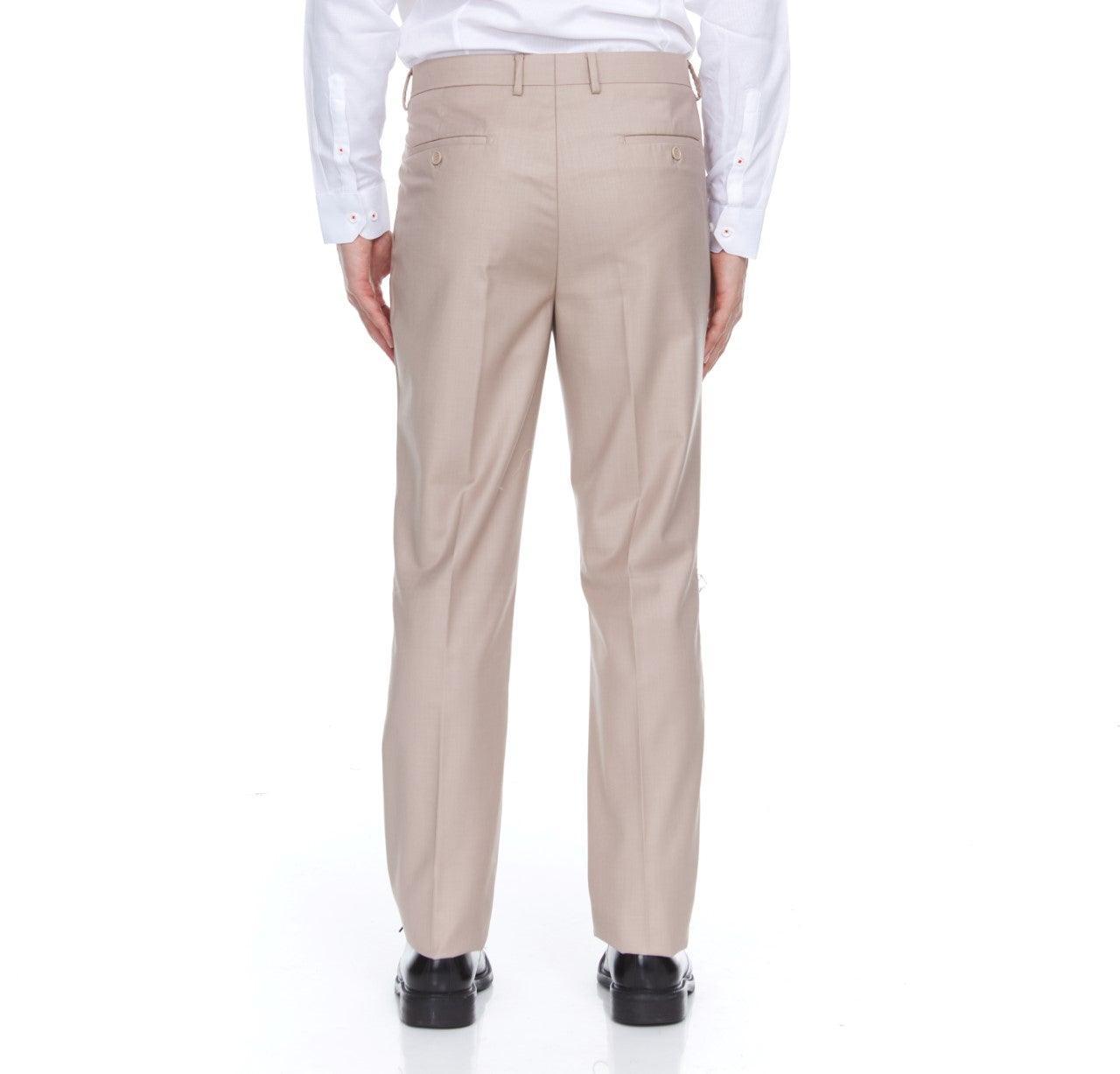 Ferera Collection Men's 3 Piece Modern Fit Suit in Tan - Perfect for Weddings, Business Meetings & Formal Events