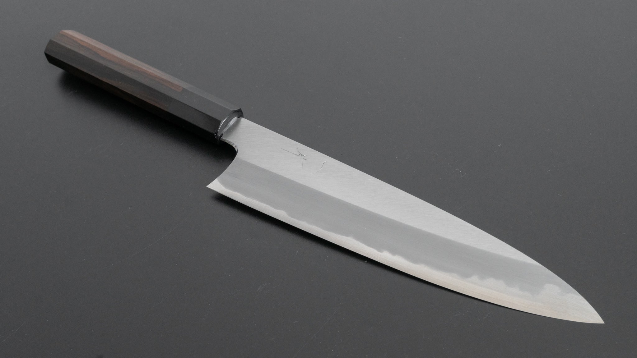 Hitohira Togashi White #1 Migaki Gyuto 210mm Japanese Chef Knife with Taihei Makassar Ebony Handle - Premium Kitchen Knife for Professional Chefs & Home Cooking - Perfect for Slicing, Dicing & Meat Preparation