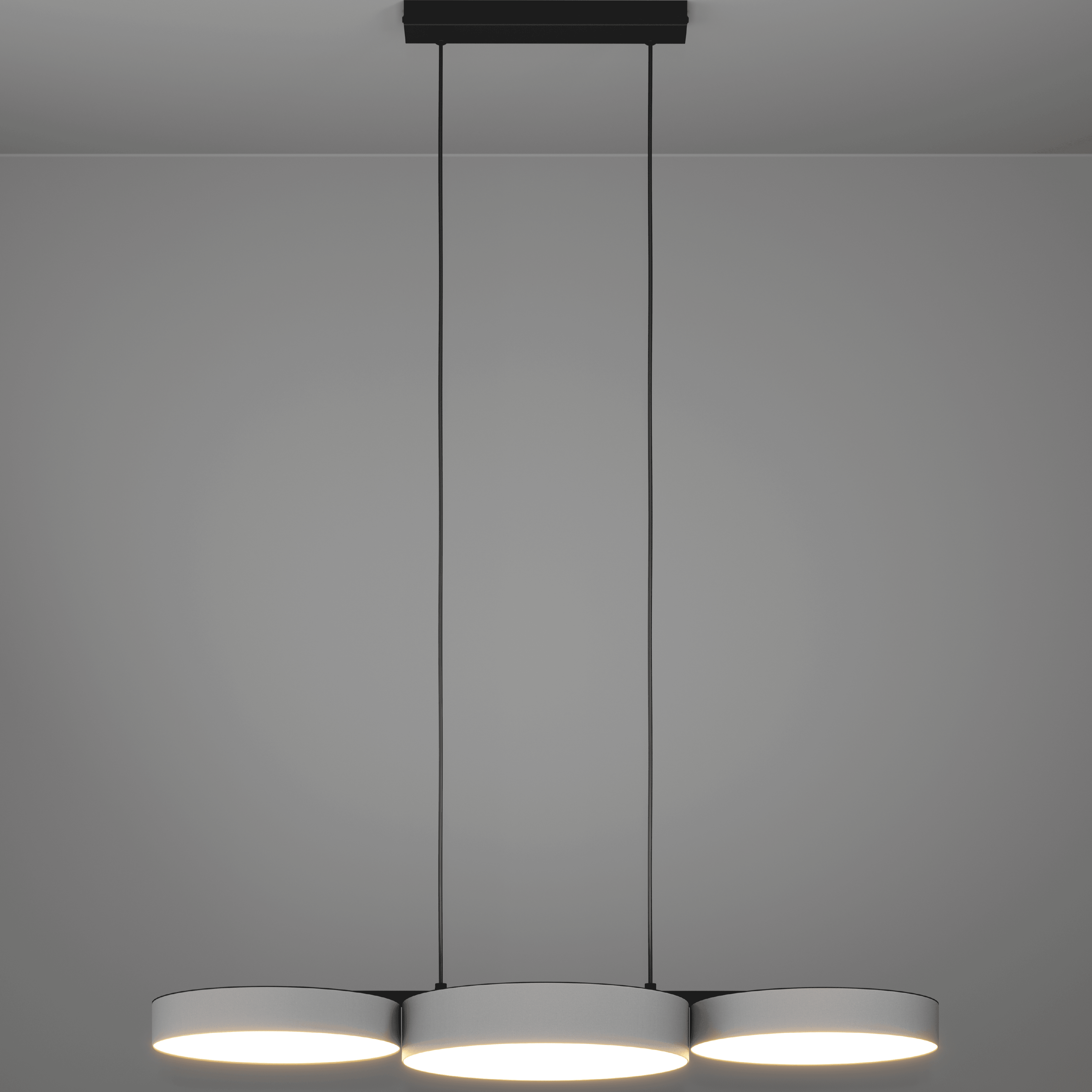 Eglo Connect Barbano Z Smart LED Pendant Light - 3 Shade Grey Fabric Design, Dimmable & Voice Control Compatible with Alexa & Google Home - Perfect for Kitchen Island, Dining Room & Living Room Lighting